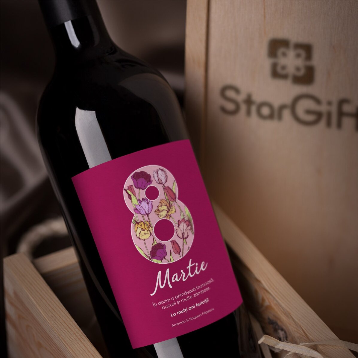 Wein mit individueller Beschriftung zum 8. März