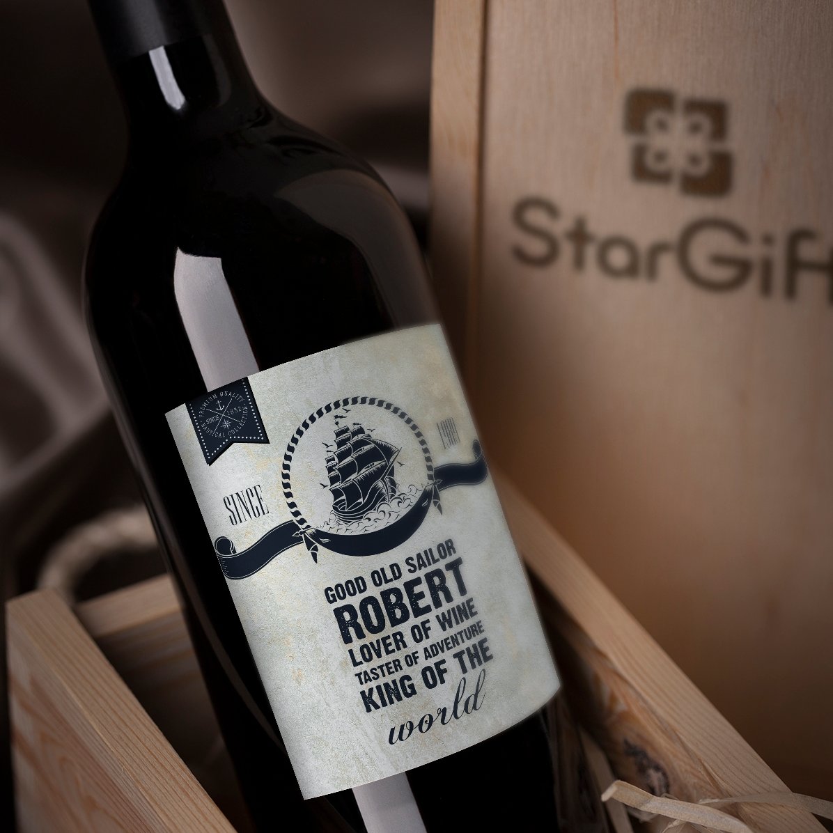 Wein mit individueller Beschriftung – Sailor