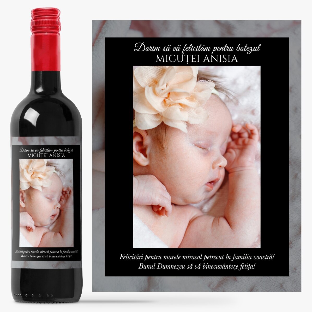 Personalisierter Wein mit Text und Foto für Geburtstage
