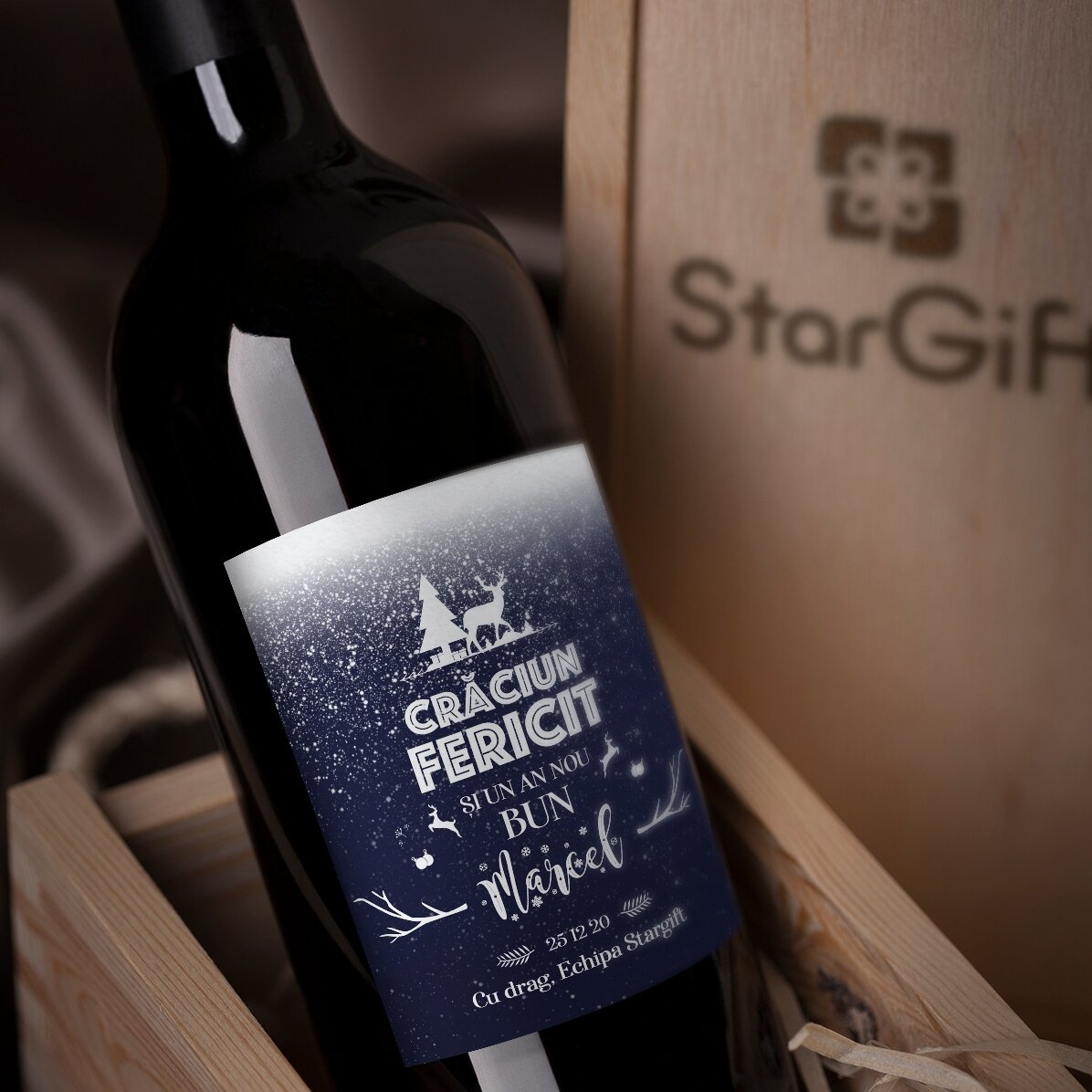 Wein mit individueller Beschriftung – „Snowing night“