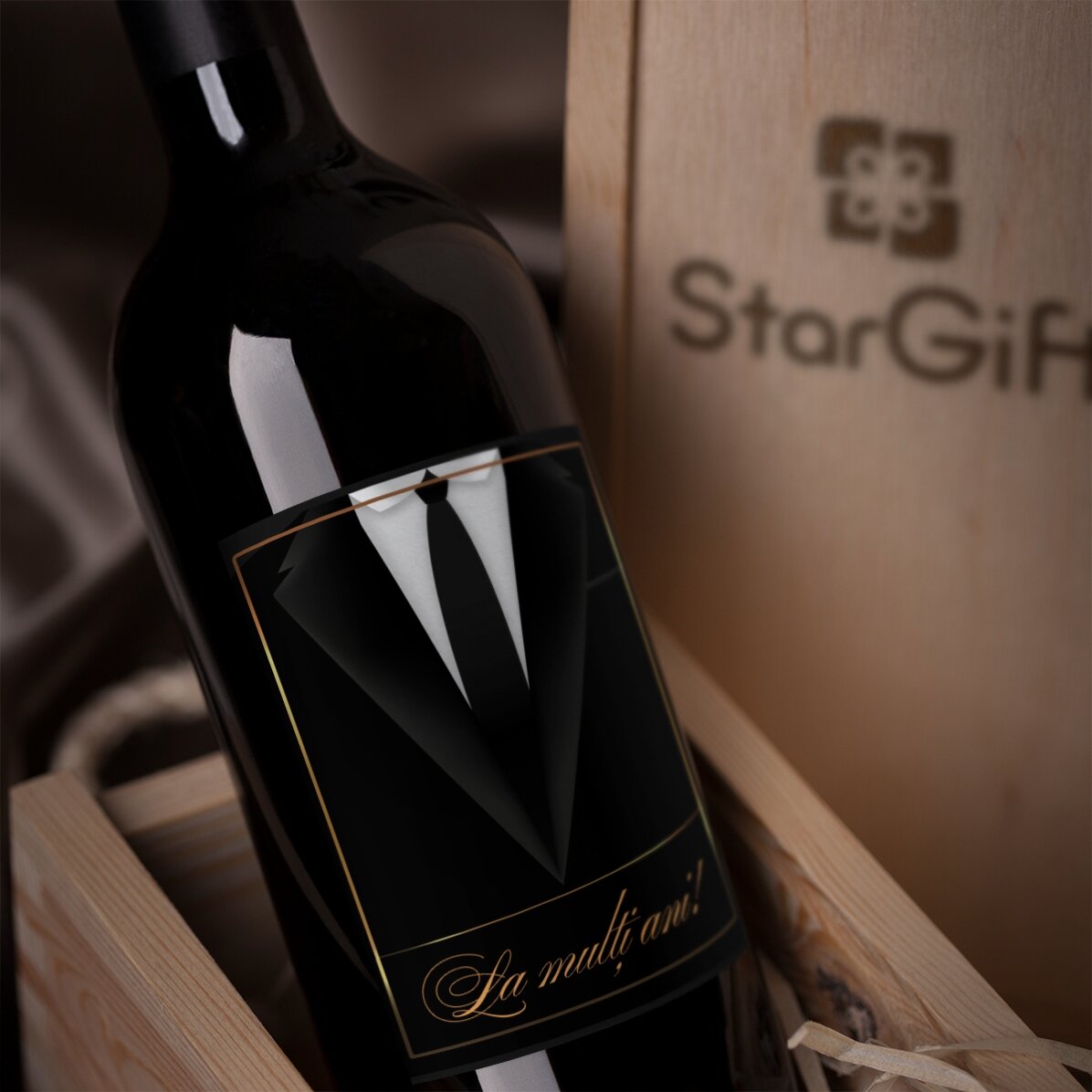 Personalisierter Wein – Elegant Black