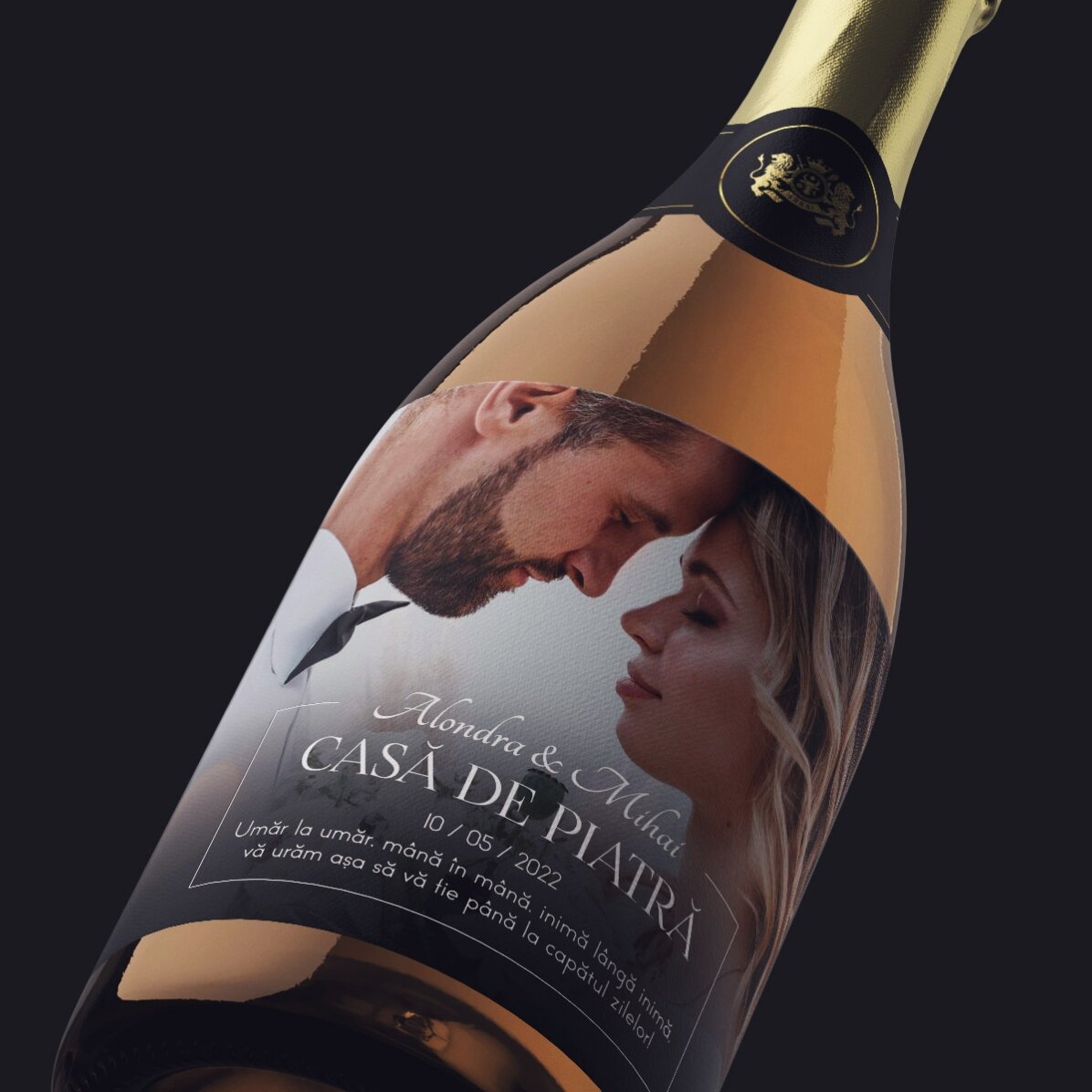 Personalisierter Sekt mit Botschaft und Foto – Neu