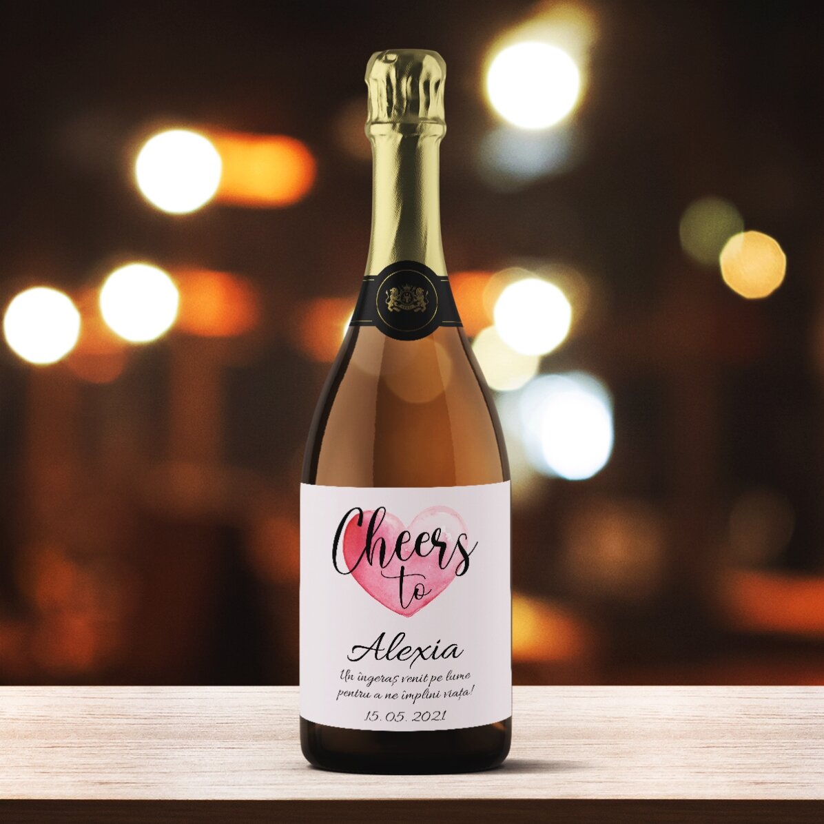 Personalisierter Sekt mit Text – Cheers to...