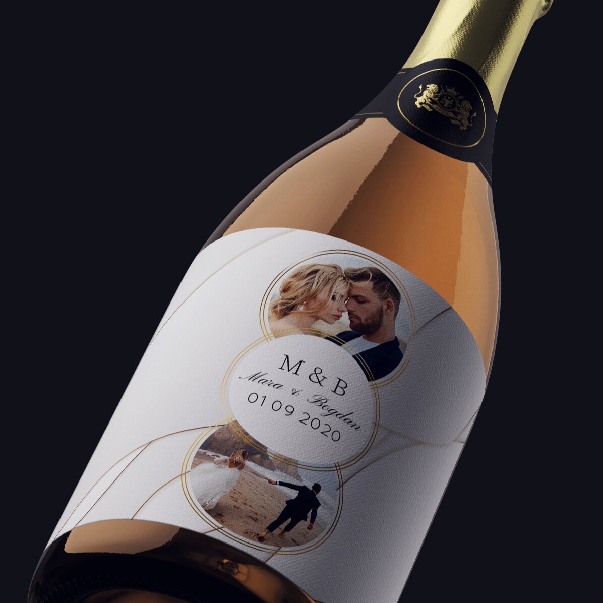 Personalisierter Sekt mit Foto und Text – Together