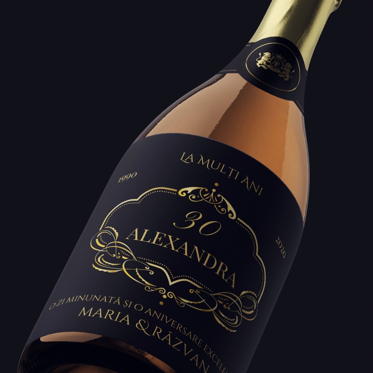Personalisierter Sekt mit Text – Elegant