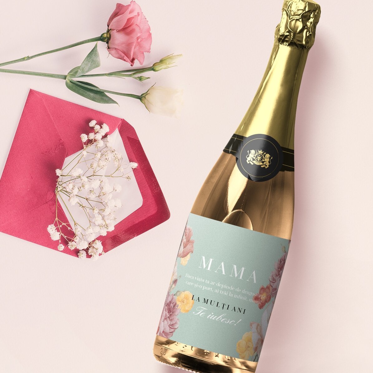 Personalisierter Sekt mit Aufdruck – „Liebe Mama“