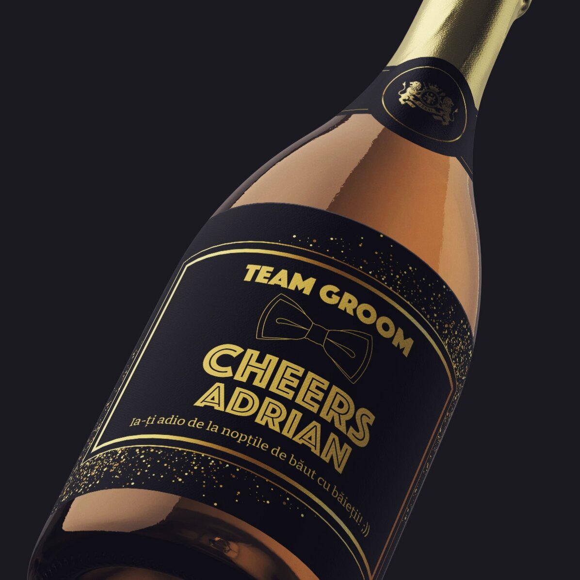Personalisierter Sekt mit Text für den Junggesellenabschied – Cheers