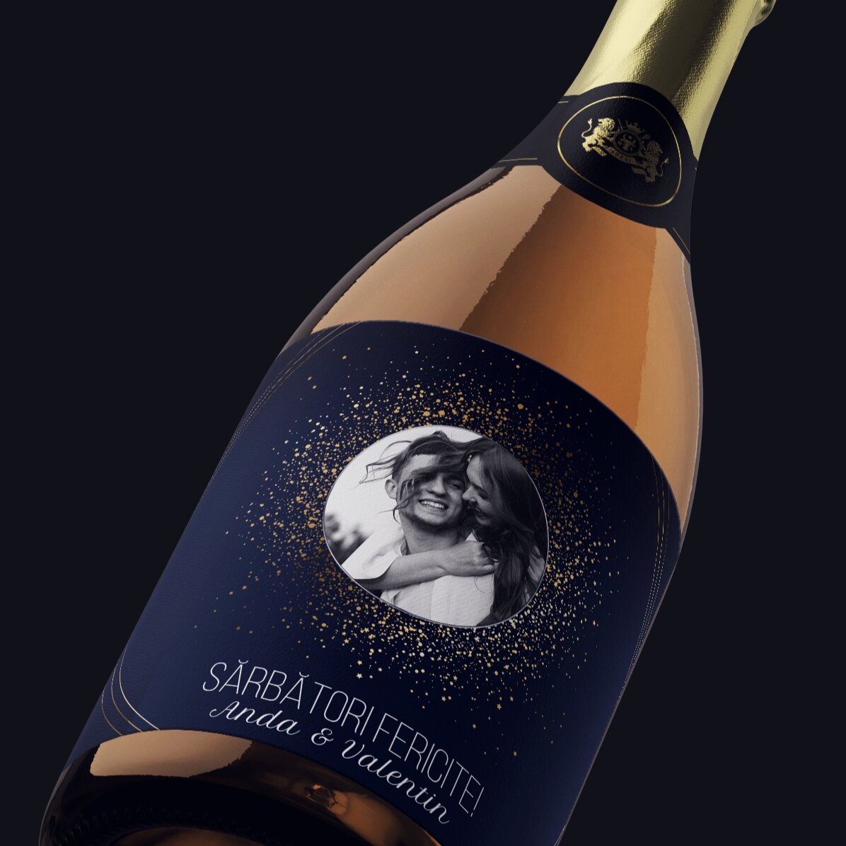 Personalisierter Sekt mit Text und Foto – Sparks of Joy