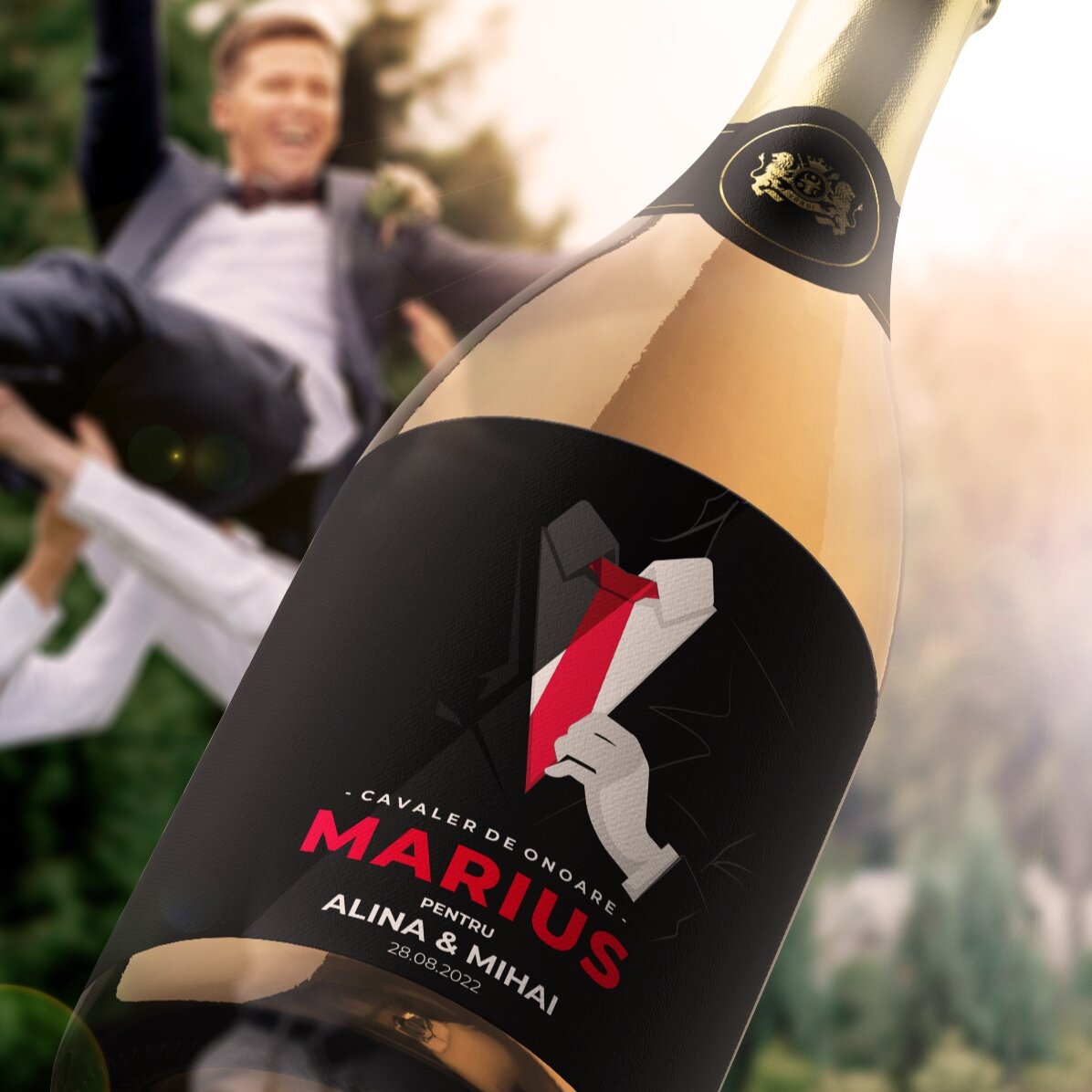Personalisierter Sekt mit Aufdruck – Trauzeuge
