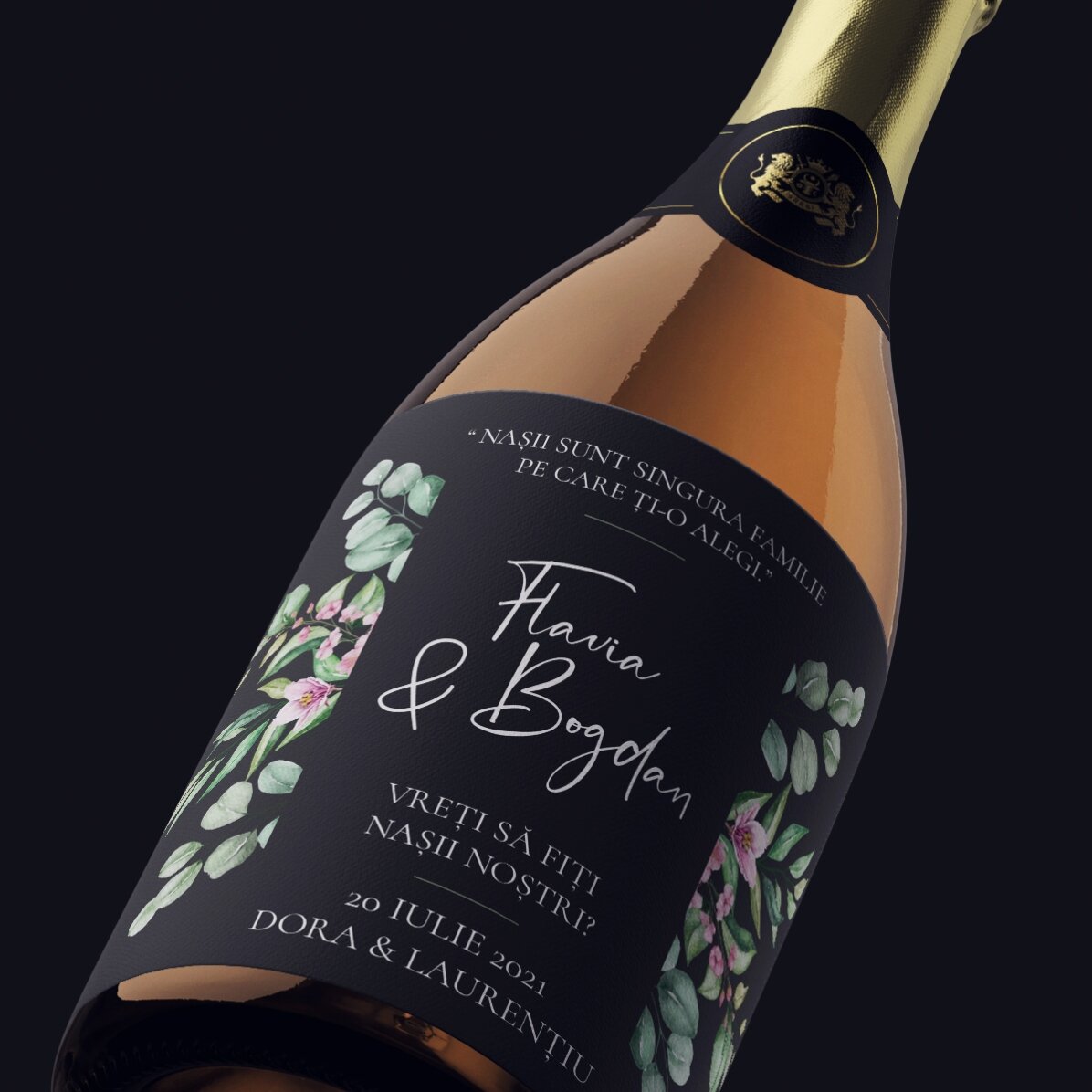 Personalisierter Sekt mit Text – Will you be?